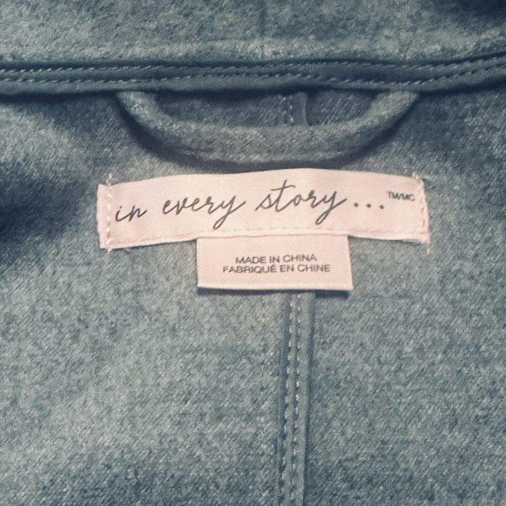 In Every Story 2X Gray Transitions Wrap Coat with Self Tie Belt Black Trim🆕 - Picture 13 of 16